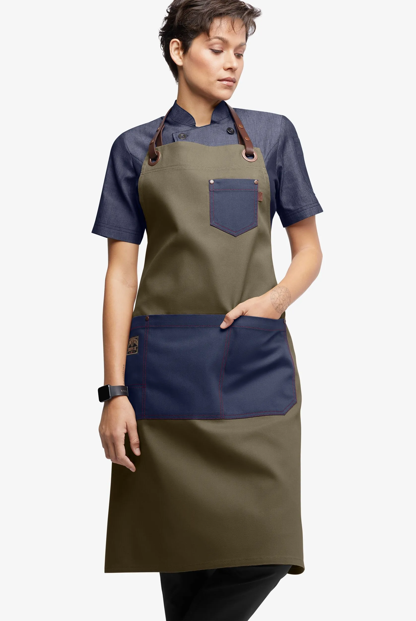 Industry Line Unisex Color Blocked Canvas Chef Apron