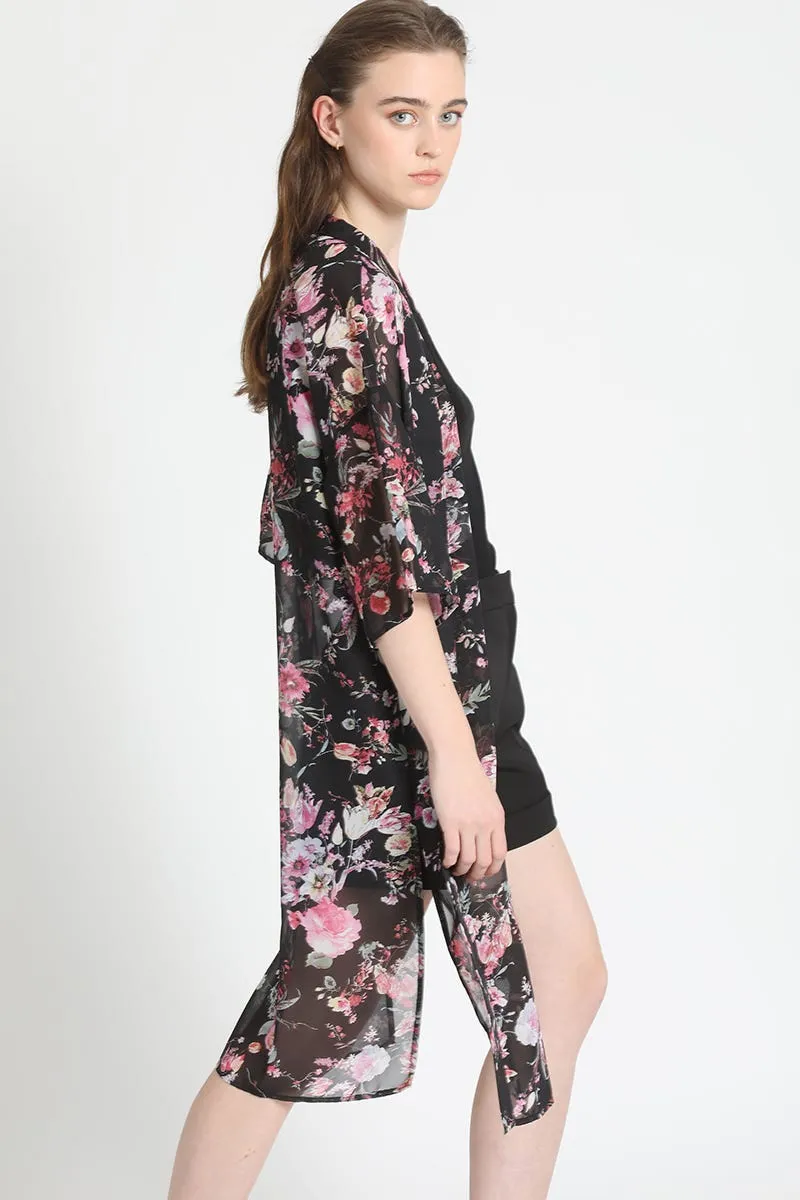 KIMONO ESTAMPADO NEGRO