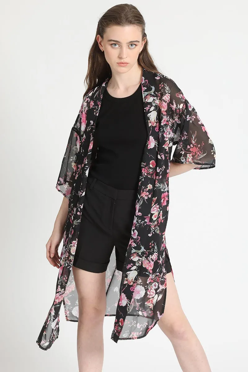 KIMONO ESTAMPADO NEGRO