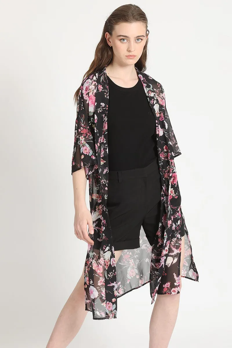 KIMONO ESTAMPADO NEGRO