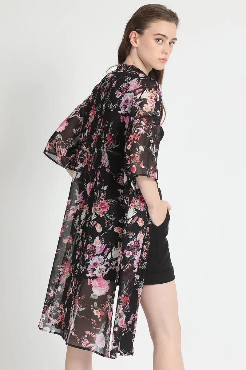 KIMONO ESTAMPADO NEGRO