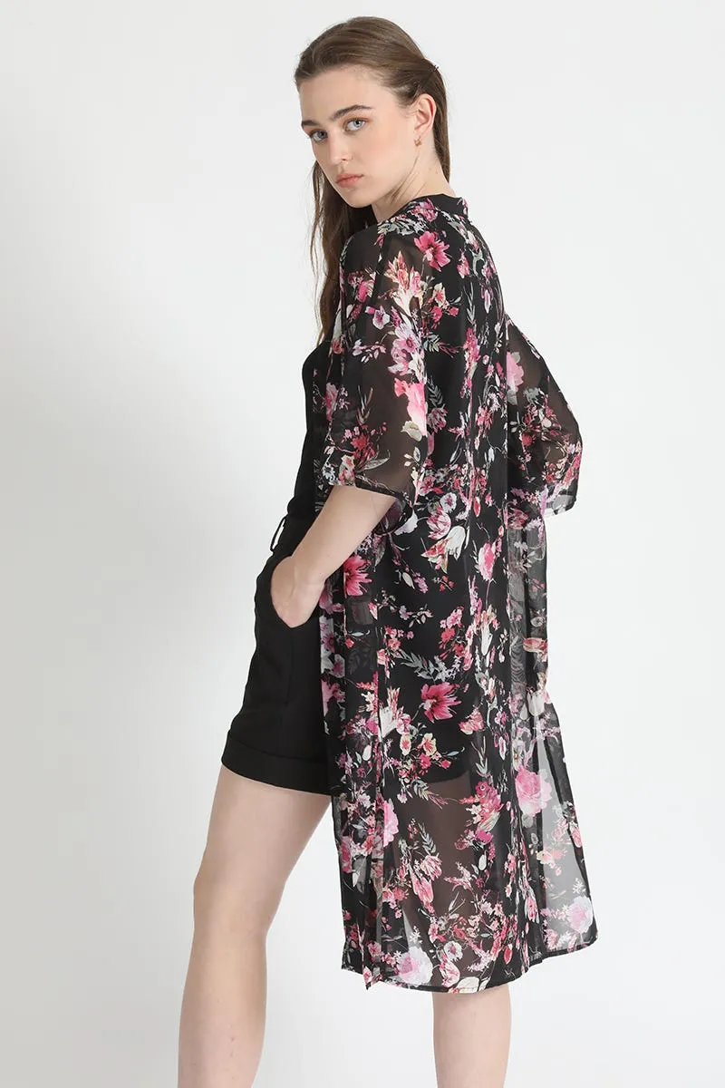 KIMONO ESTAMPADO NEGRO