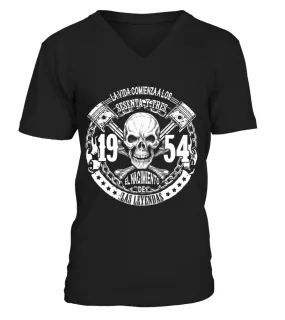 La vida comienza a los sesenta y tres 1954 el nacimiento de las leyendas Camiseta cuello en V Unisex