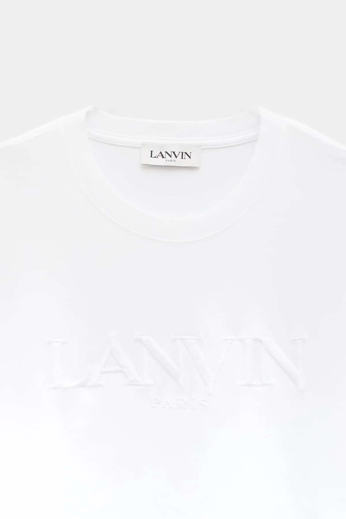 LANVIN WHITE CLASSIC EMBRODERY LOGO T-SHIRT