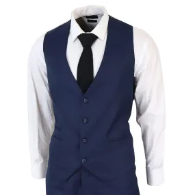 Mens IM1 Classic Plain Navy 3 Piece Suit