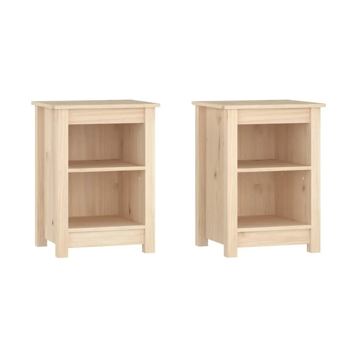 Mesitas de noche 2 uds madera maciza de pino 40x35x55 cm