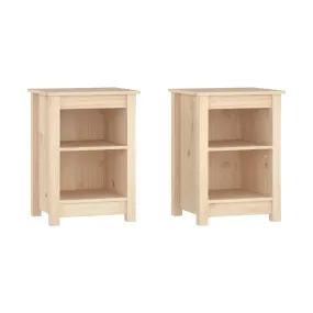 Mesitas de noche 2 uds madera maciza de pino 40x35x55 cm