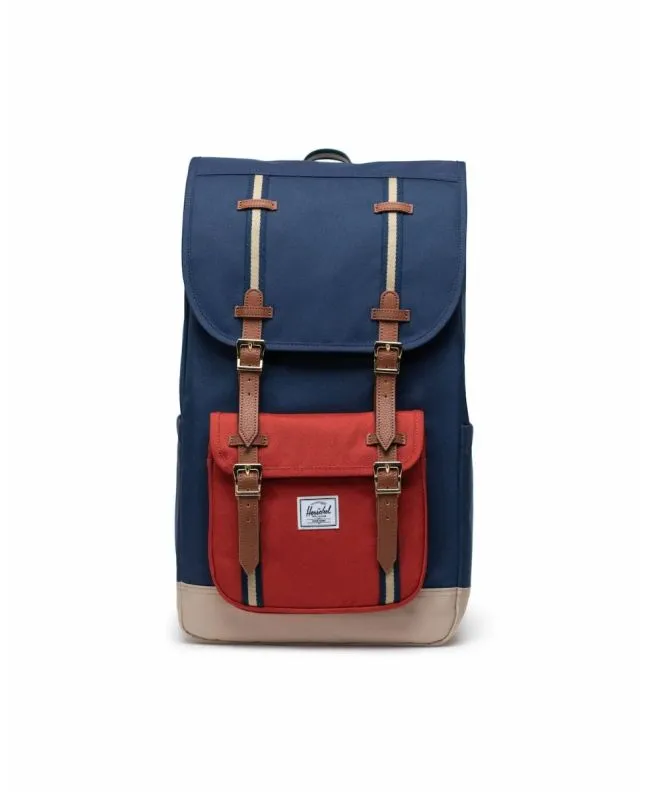 Mochila Herschel Little America Backpack 30L Black Iris-Red Ochre-Twill Unisex 