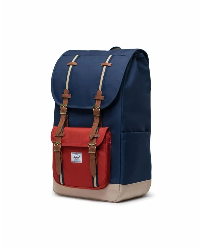 Mochila Herschel Little America Backpack 30L Black Iris-Red Ochre-Twill Unisex 