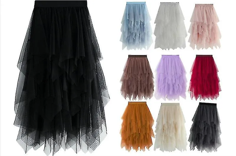 New 2024 Women High Waist Slim Tulle Skirt Elastic Waist Mesh Long Paragraph Skirt Dress(black/white/ Pink Many Colors)#jxsm8063