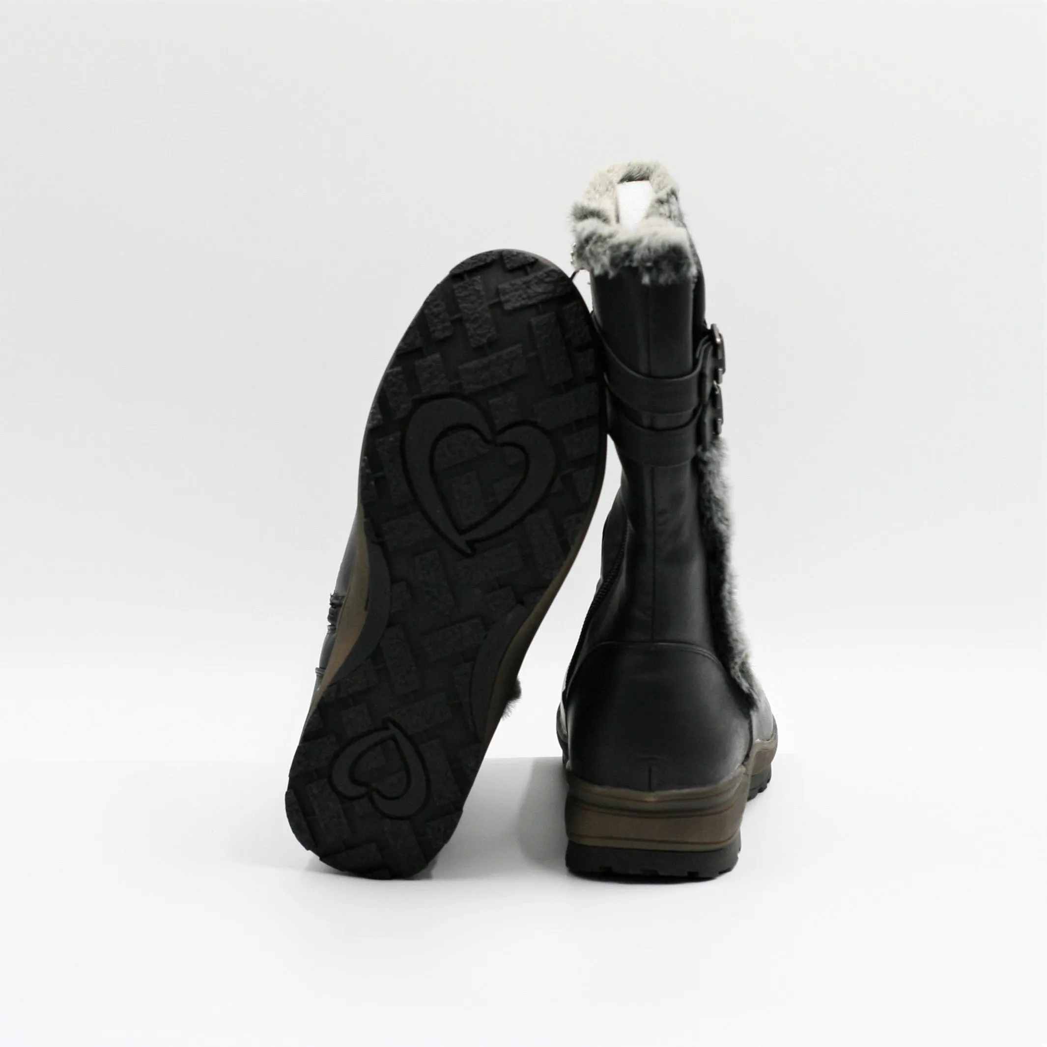 New Walk Botas Cierre Negro Mujer