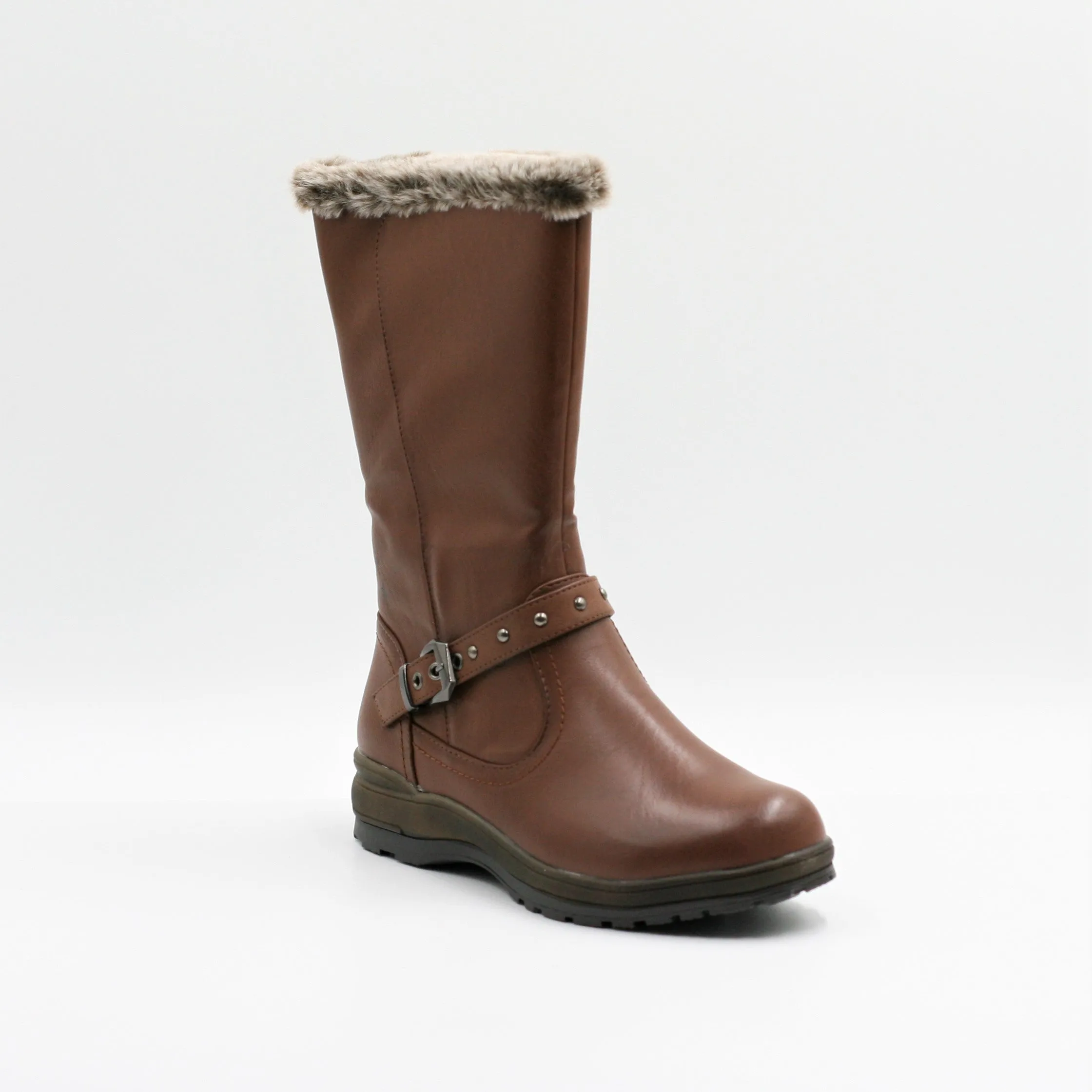 New Walk Botas Con Cierre Café Mujer