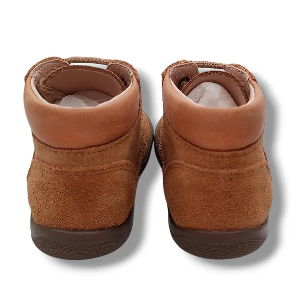 Ohmytoe Botas Primeros Pasos Niño 6160 PIEL LUXE CUERO SERRAJE ARENA CORDONETS