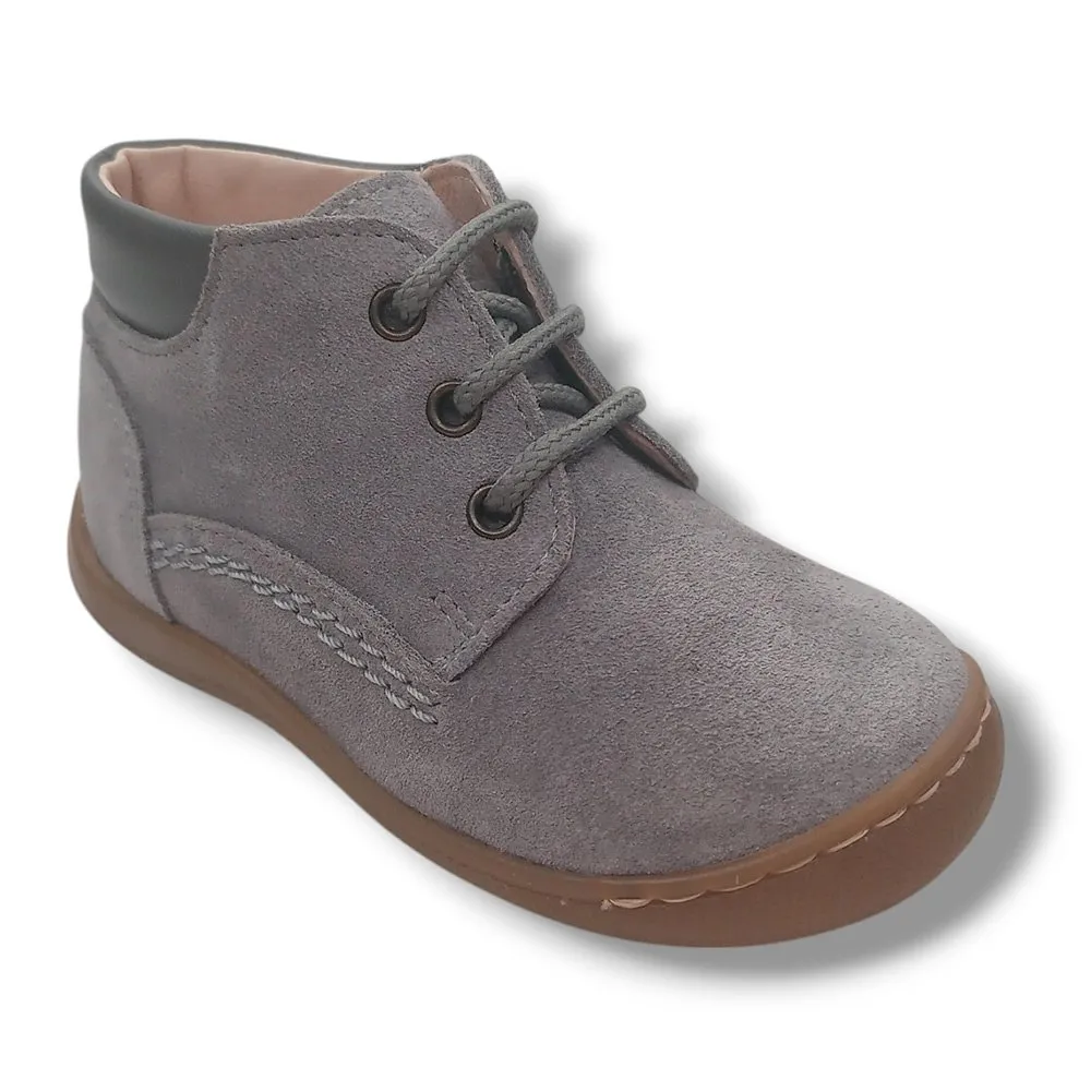 Ohmytoe Botas Primeros Pasos Niño 6160 PIEL LUXE PLOMO SERRAJE GRIS CORDONETS