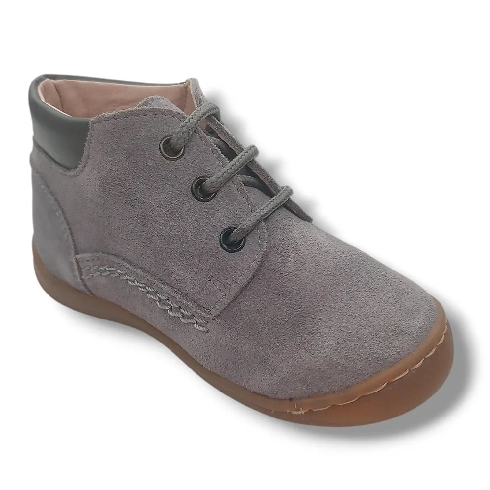 Ohmytoe Botas Primeros Pasos Niño 6160 PIEL LUXE PLOMO SERRAJE GRIS CORDONETS