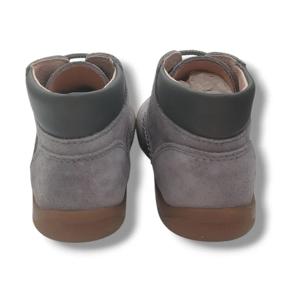 Ohmytoe Botas Primeros Pasos Niño 6160 PIEL LUXE PLOMO SERRAJE GRIS CORDONETS