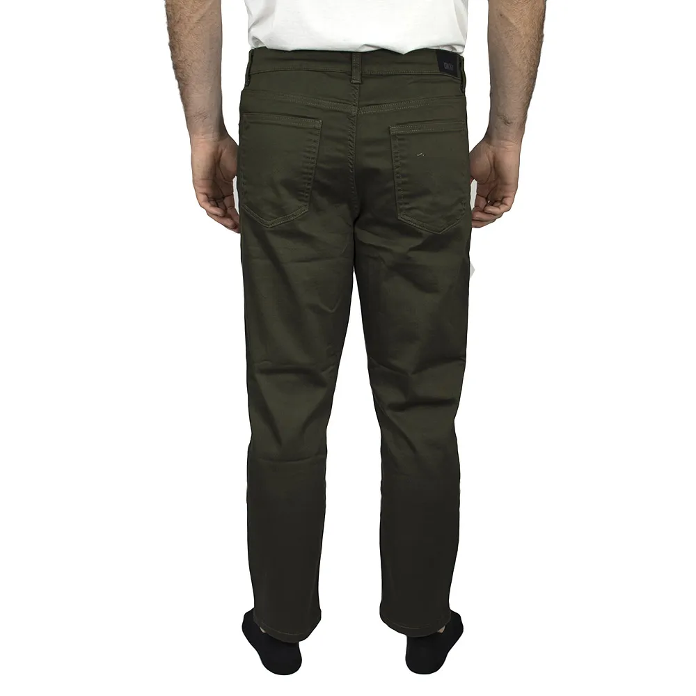 Pantalon casual unicolor corte recto