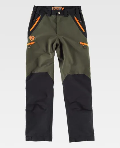 Pantalon impermeable combinado Verde Caza / Negro