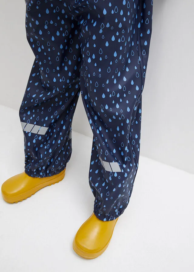 Pantalón impermeable Azul marino estampado