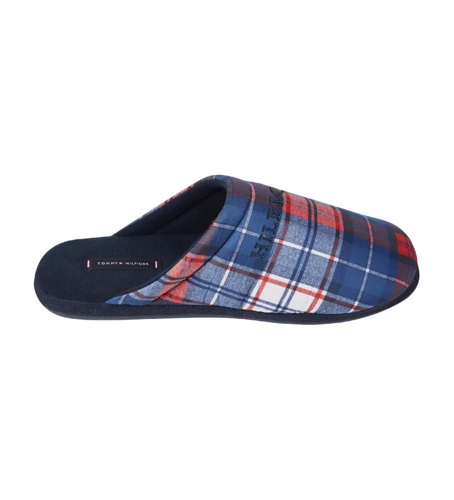 Pantuflas Warm Check azul