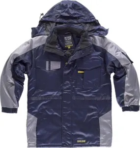 Parka linea 9 combinada, acolchada e impermeable Marino Gris