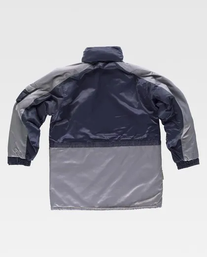 Parka linea 9 combinada, acolchada e impermeable Marino Gris