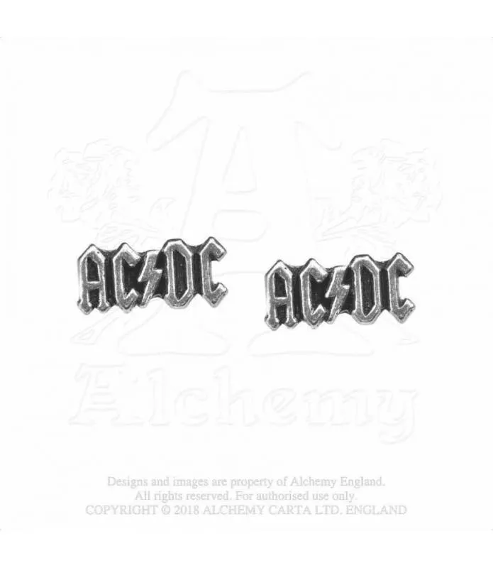 Pendientes AC/DC classic logo studs by Alchemy Rocks PE4