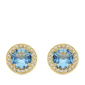 Pendientes oro 18k azul claro