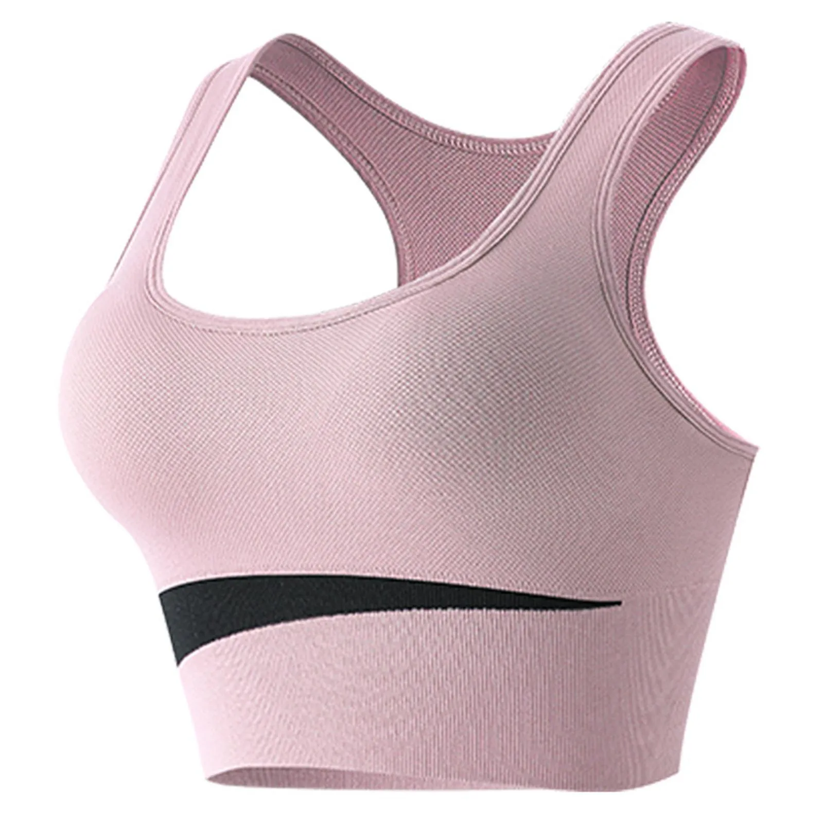 Pink M Sports Bra for Women, U-Shaped Steel Ring, Breathable Nylon, Skin-Friendly, Ideal for Free Running and Gym Athletics