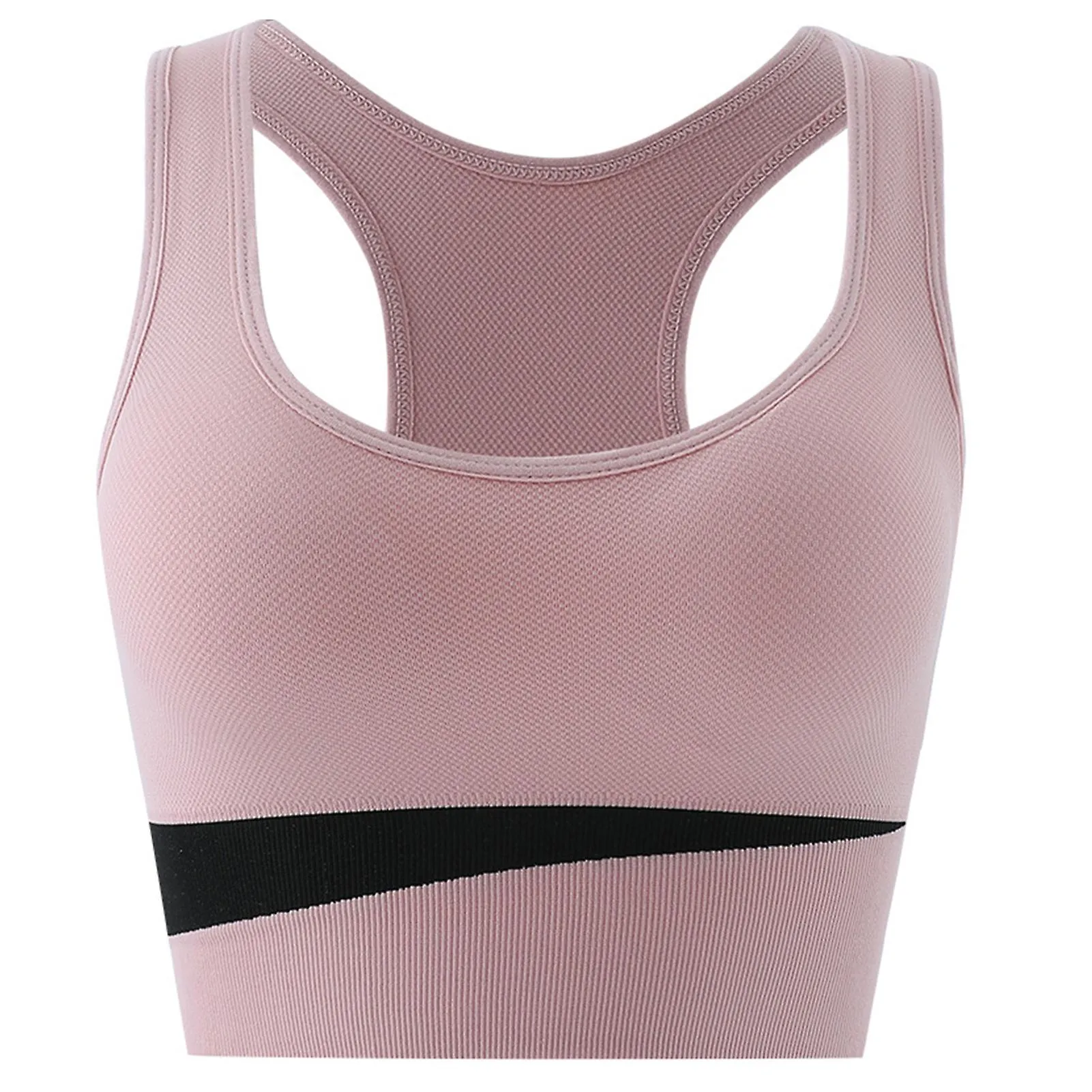 Pink M Sports Bra for Women, U-Shaped Steel Ring, Breathable Nylon, Skin-Friendly, Ideal for Free Running and Gym Athletics