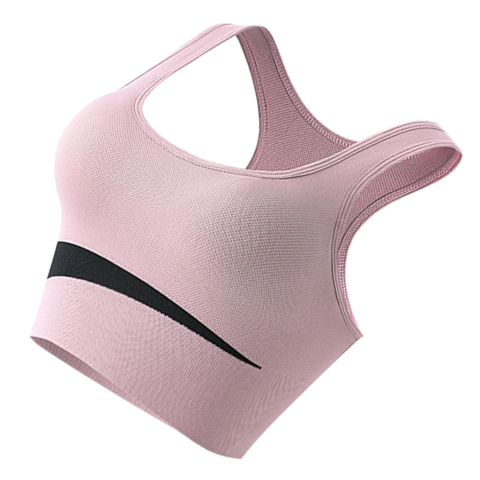 Pink M Sports Bra for Women, U-Shaped Steel Ring, Breathable Nylon, Skin-Friendly, Ideal for Free Running and Gym Athletics