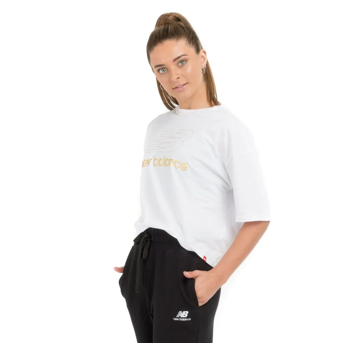 Polera Lifestyle Mujer New Balance Blanca