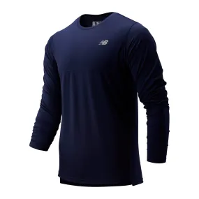 Polera Running Hombre New Balance Accelerate Manga Larga Azul