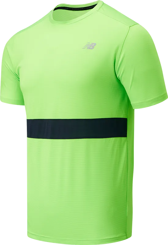 Polera Running Hombre New Balance Striped Accelerate Verde