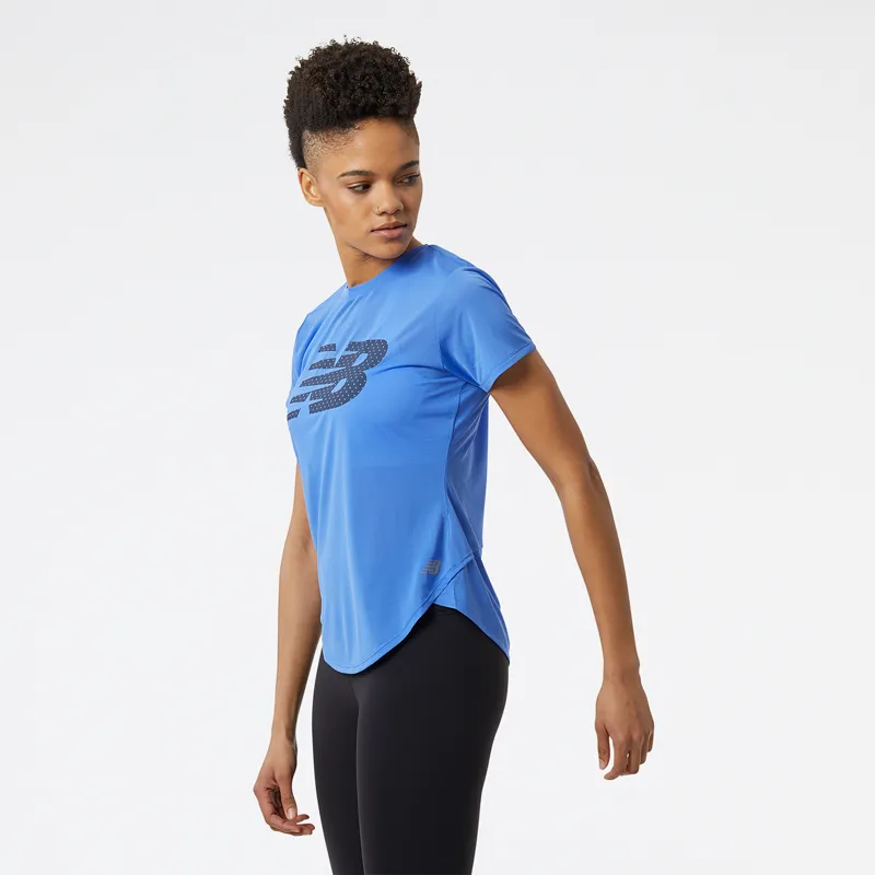 Polera Running Mujer New Balance Graphic Accelerate Azul