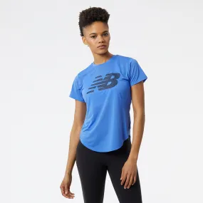 Polera Running Mujer New Balance Graphic Accelerate Azul