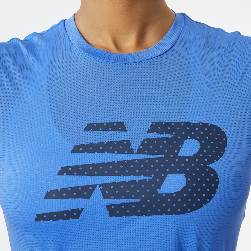 Polera Running Mujer New Balance Graphic Accelerate Azul