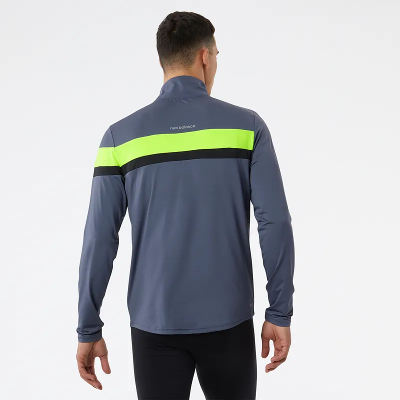 Polerón Running Hombre New Balance Accelerate Half Zip Gris