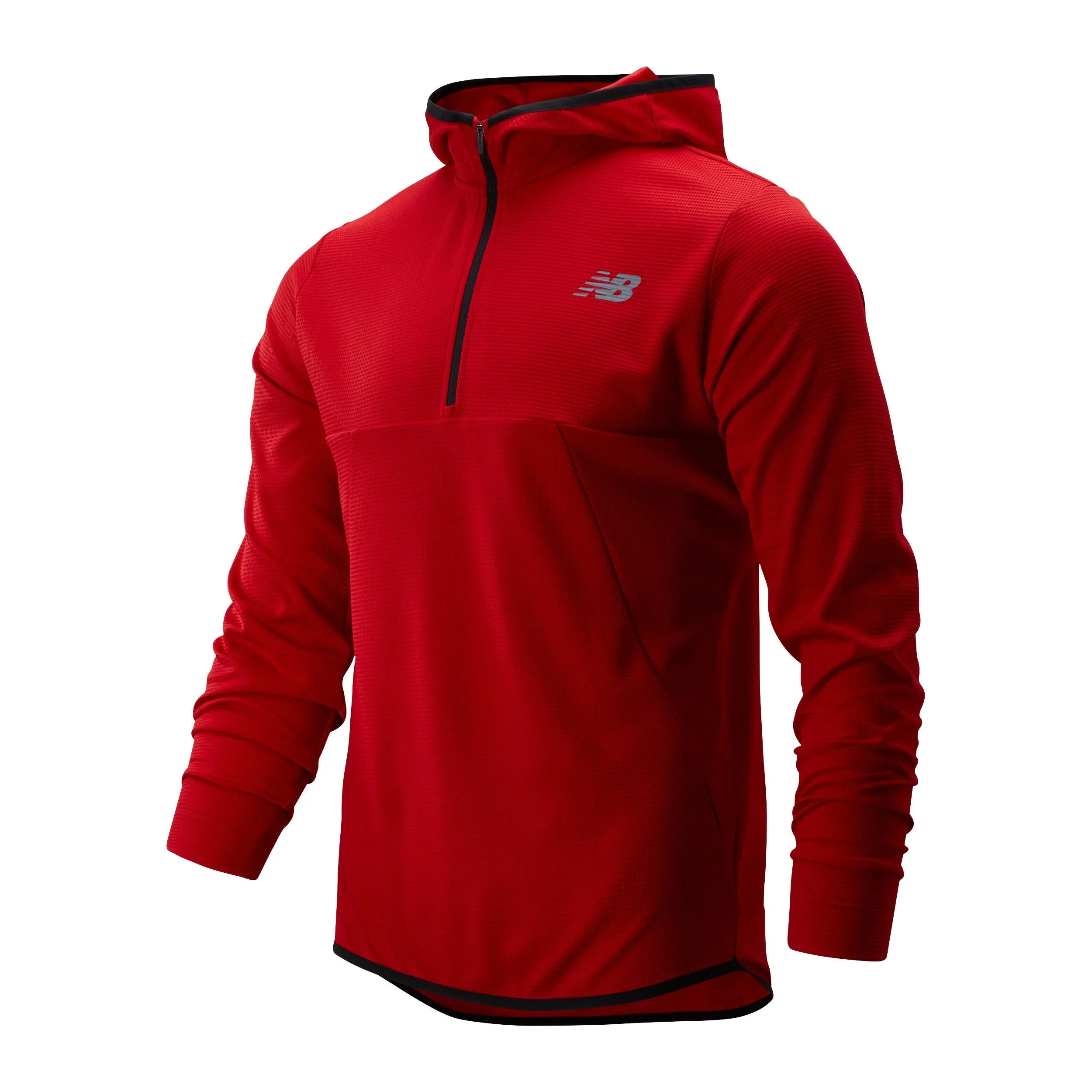 Polerón Running Hombre New Balance Tenacity Hooded Quarter Zip Rojo