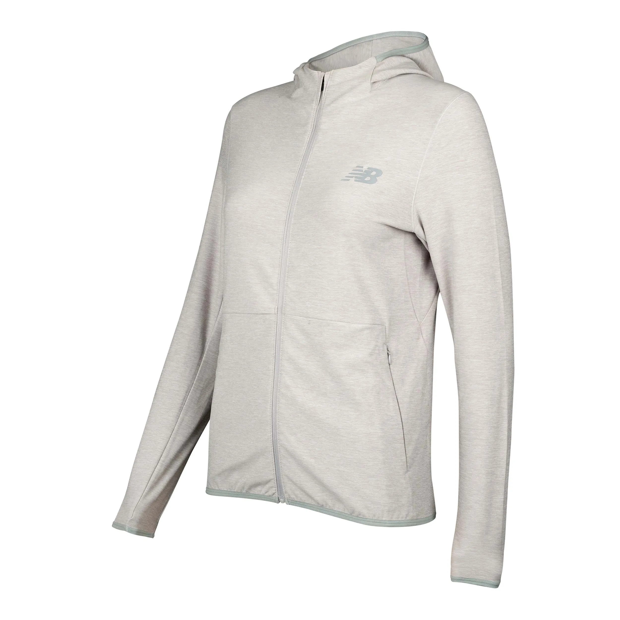 Polerón Running Mujer New Balance Full Zip Blanco