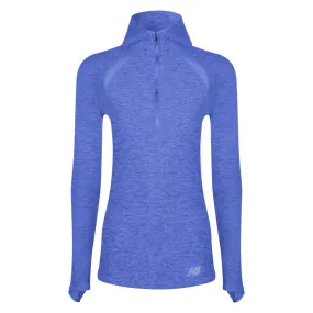 Polerón Running Mujer New Balance Quarter Zip Azul