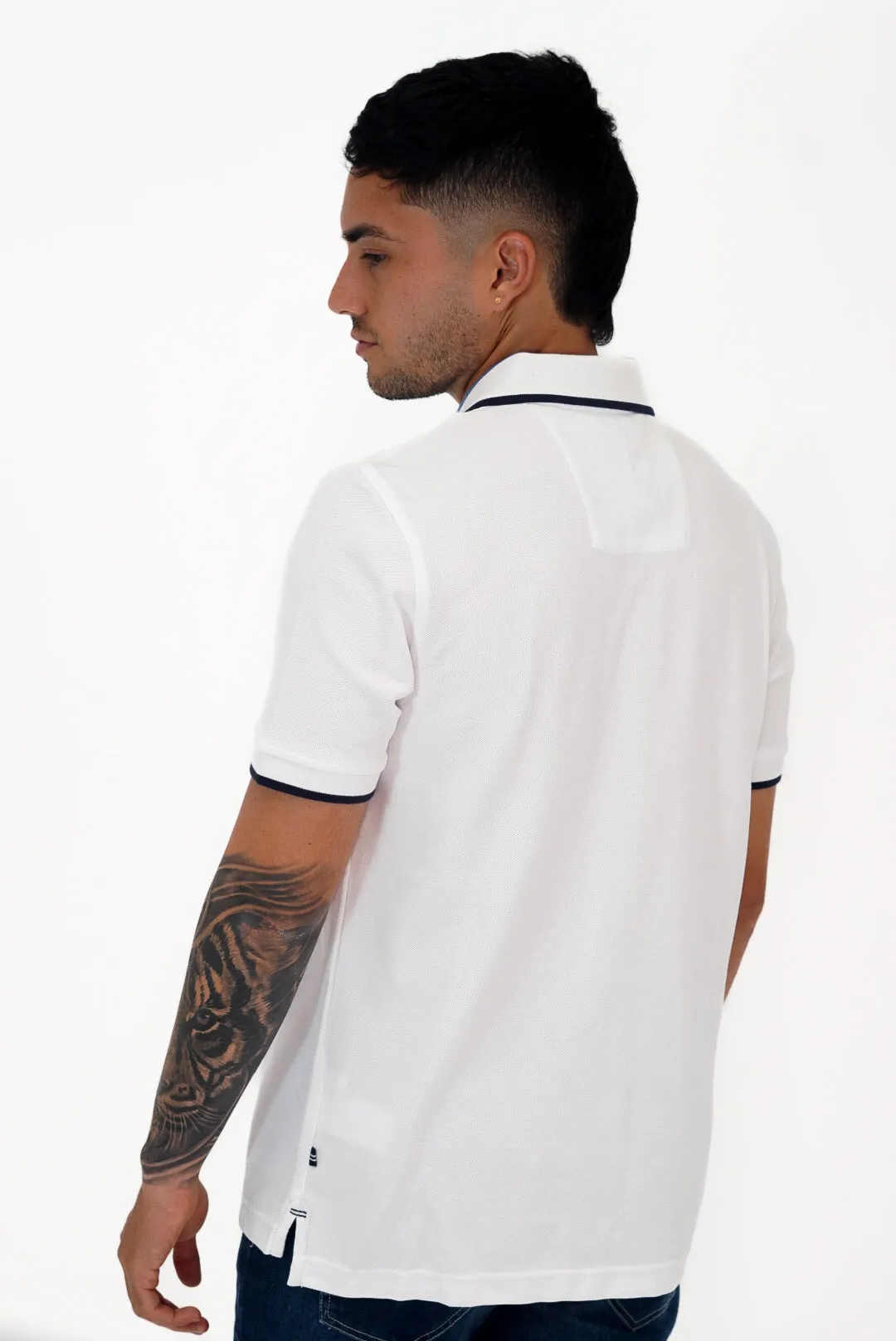 Polo Nautica Hombre Classic Fit White