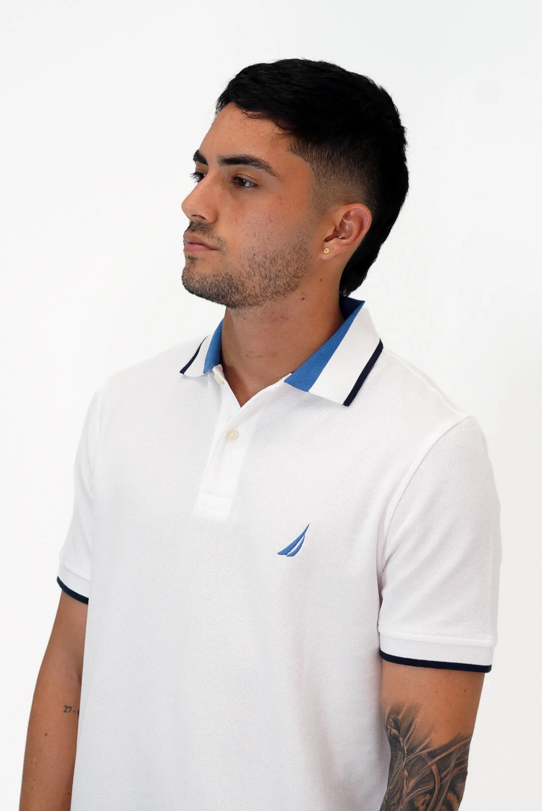 Polo Nautica Hombre Classic Fit White