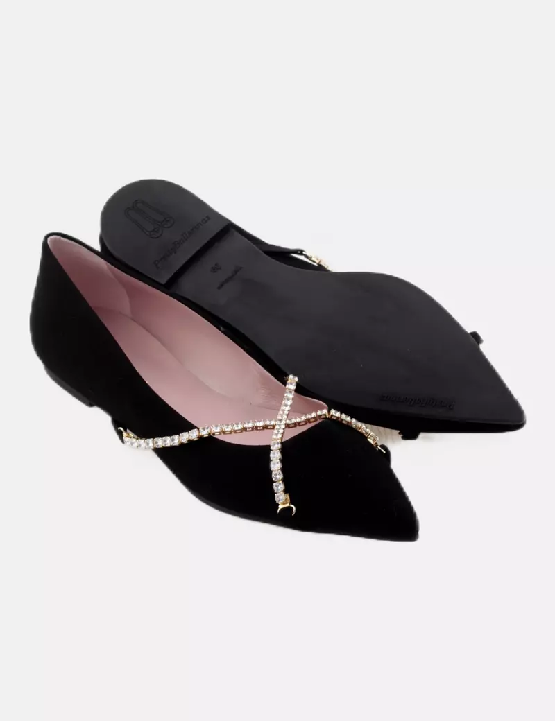 Pretty Ballerinas Zapato plano negro con stass