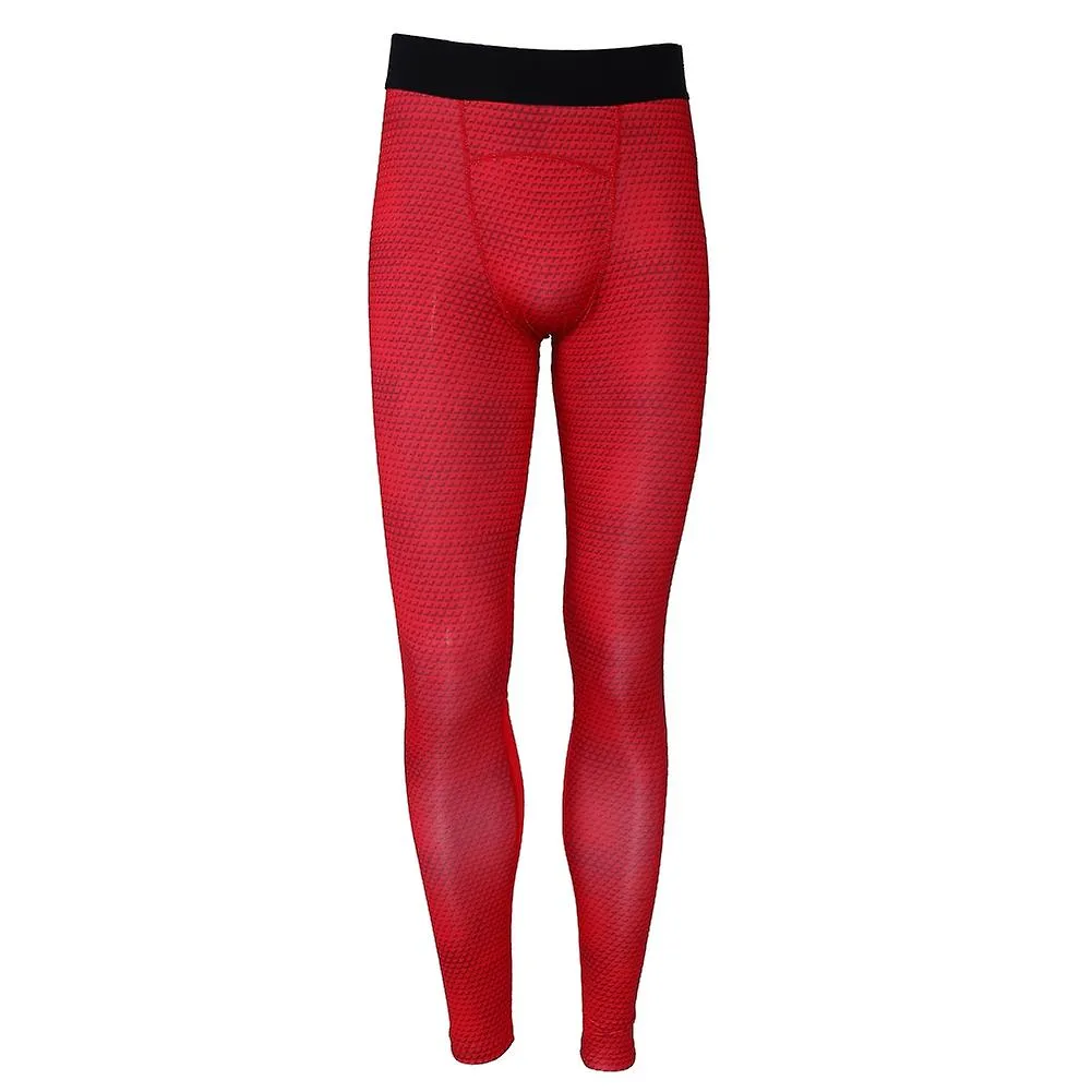 PRO Sports Fitness Running Training Quick Drying Tight Trousers for Men (Red, XXL)