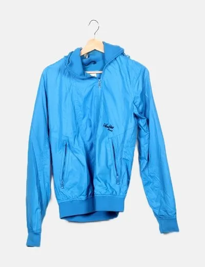 Pull&Bear Impermeable básico azul