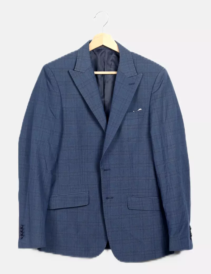 Puroego Blazer azul estampada