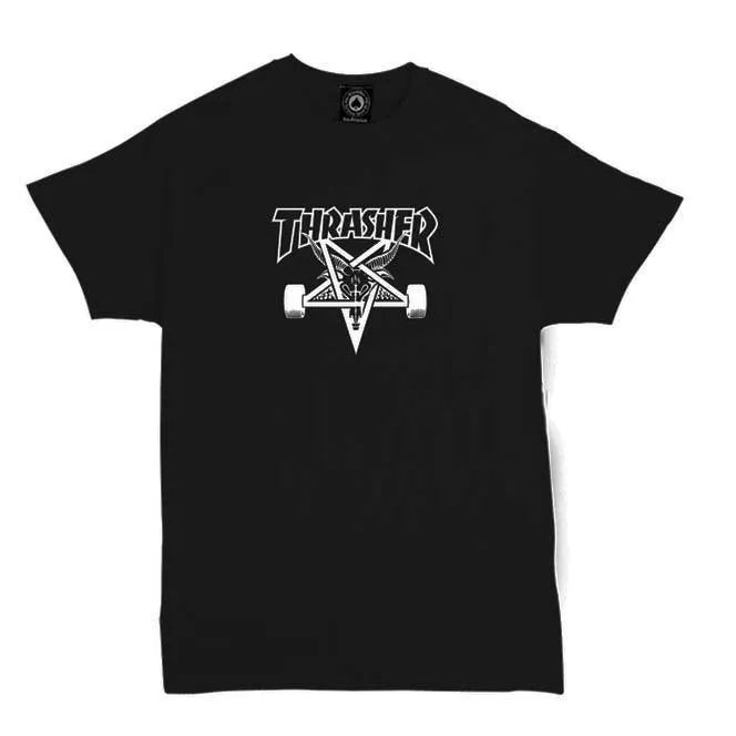 Remera Thrasher Skate Goat Boys Negro Blanco