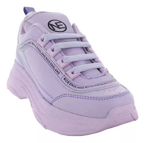 Saetta Tenis Moda Casual Confort Ecopiel Lila Niña 82852