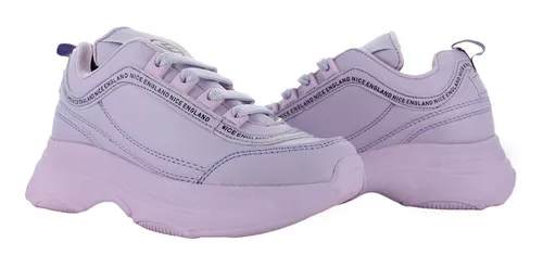 Saetta Tenis Moda Casual Confort Ecopiel Lila Niña 82852